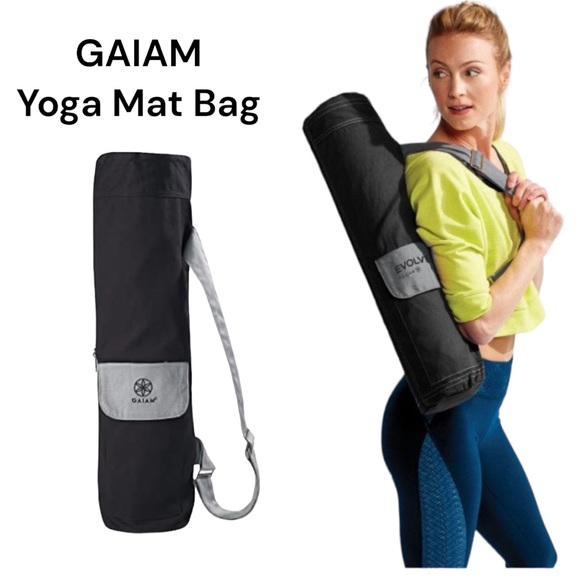 GAIAM Bags Nwt Gaiam Fullzip Cargo Pocket Yoga Mat Bag Black And